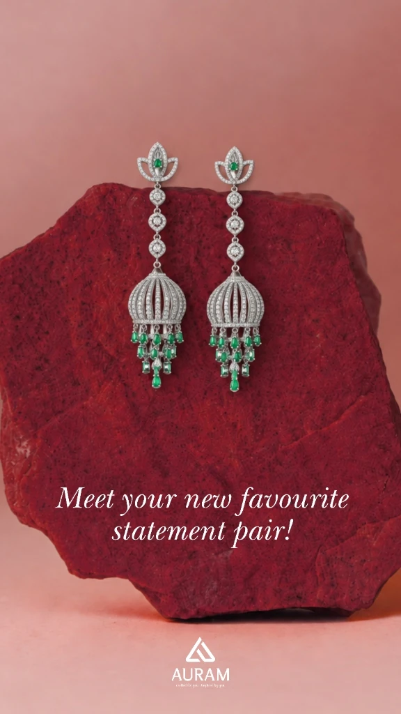 Auram Jewellery Emerald Chandelier Statement Earrings - Favourite Statement Pair