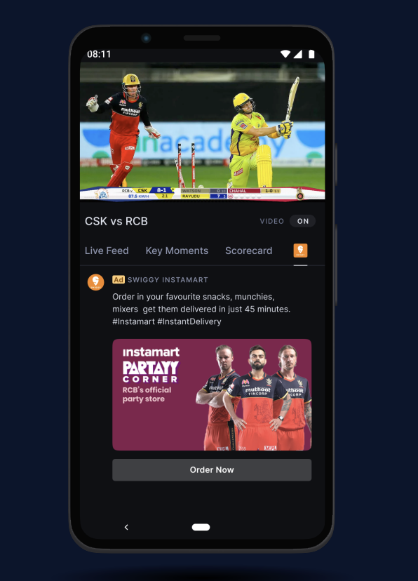 IPL Sports BrandTab Display